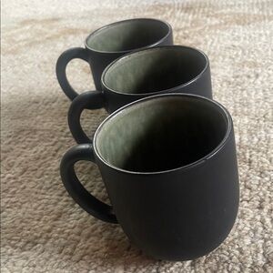 Jars France Stoneware Samoa Vert Tourron Matte Black Coffee Mug Cup